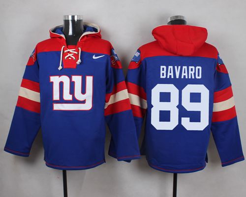 Nike Giants #89 Mark Bavaro Royal Blue Player Pullover NFL Hoodie - Click Image to Close